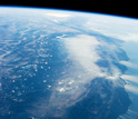 View from the International Space Station in January 2014 showing no snow in California's mountains